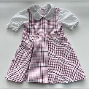 Janie and Jack The Brownstone Dress puff sleeve Peter Pan collar plaid 2t